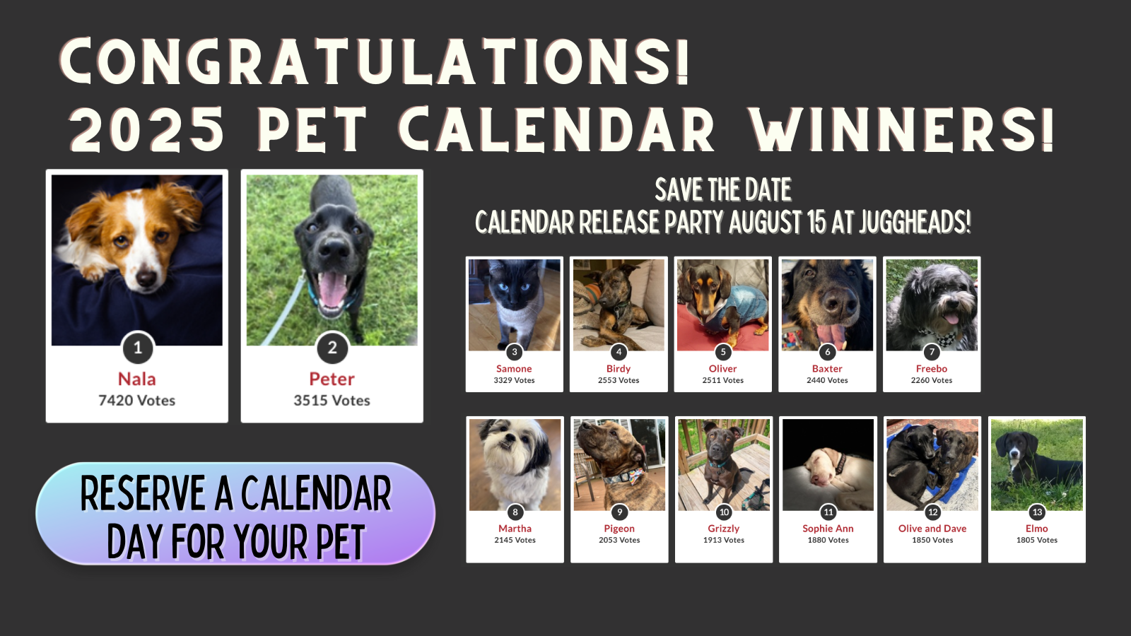 Pet Calendar Contest Forsyth Humane Society